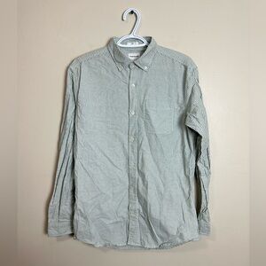 Frank and Oak Size M Classic Green Striped Men's Shirt